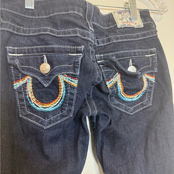 True Religion Rainbow Flap Pocket Low Rise Skinny Jeans Size 26 - Picture 3 of 6